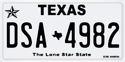 TX license plate DSA4982