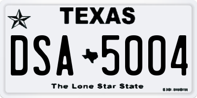 TX license plate DSA5004