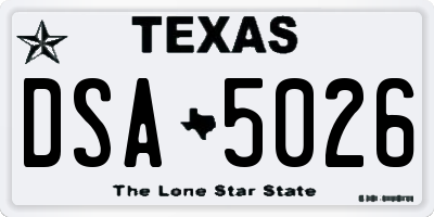 TX license plate DSA5026