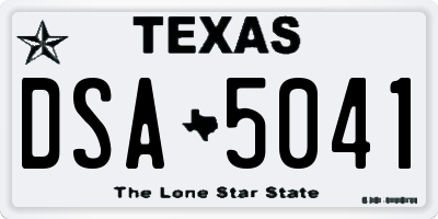 TX license plate DSA5041