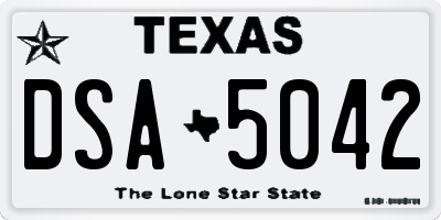 TX license plate DSA5042