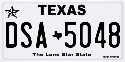 TX license plate DSA5048