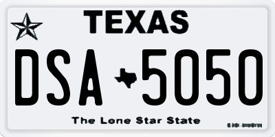 TX license plate DSA5050
