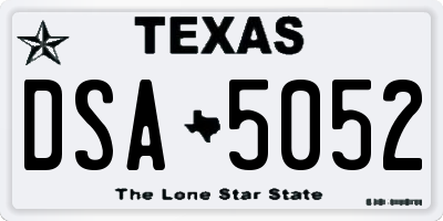 TX license plate DSA5052