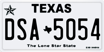 TX license plate DSA5054