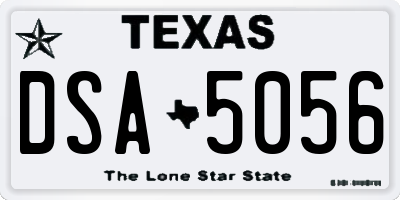 TX license plate DSA5056