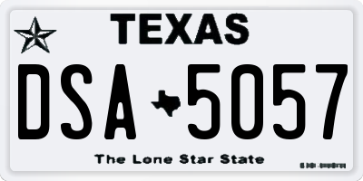 TX license plate DSA5057