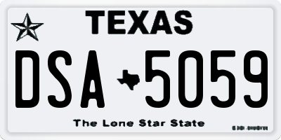 TX license plate DSA5059