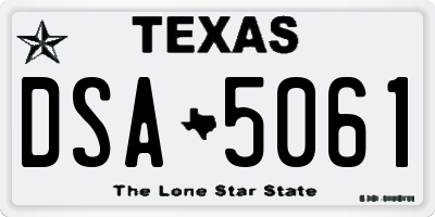 TX license plate DSA5061