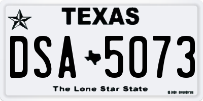 TX license plate DSA5073