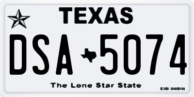 TX license plate DSA5074