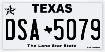 TX license plate DSA5079