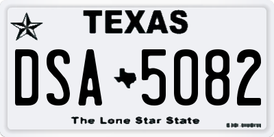 TX license plate DSA5082