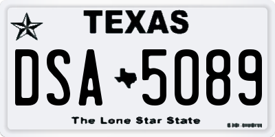 TX license plate DSA5089
