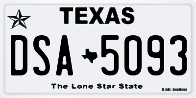 TX license plate DSA5093