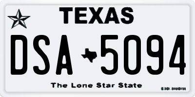 TX license plate DSA5094