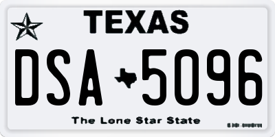 TX license plate DSA5096