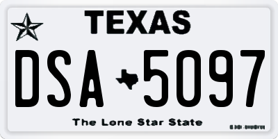 TX license plate DSA5097