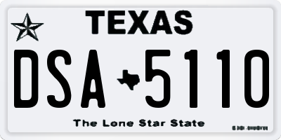 TX license plate DSA5110