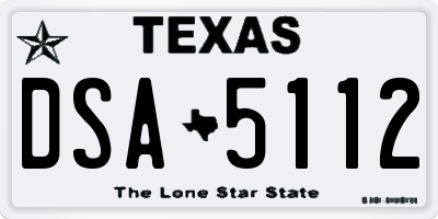 TX license plate DSA5112