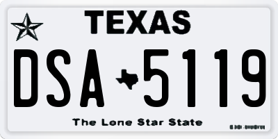 TX license plate DSA5119