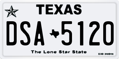 TX license plate DSA5120