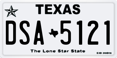 TX license plate DSA5121