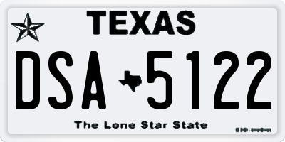 TX license plate DSA5122