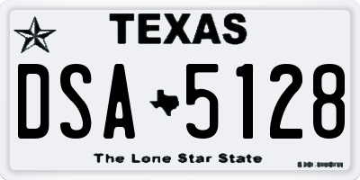 TX license plate DSA5128