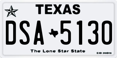 TX license plate DSA5130