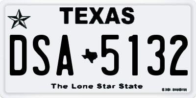 TX license plate DSA5132