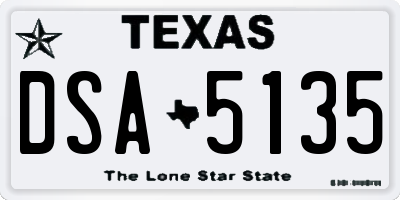 TX license plate DSA5135