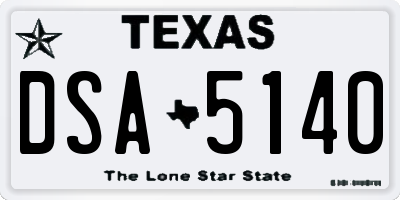 TX license plate DSA5140
