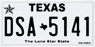 TX license plate DSA5141