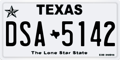 TX license plate DSA5142