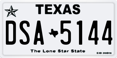 TX license plate DSA5144