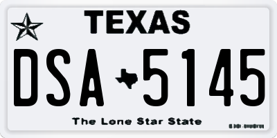 TX license plate DSA5145