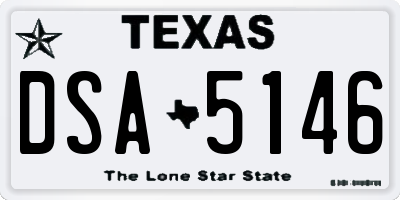 TX license plate DSA5146