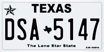 TX license plate DSA5147