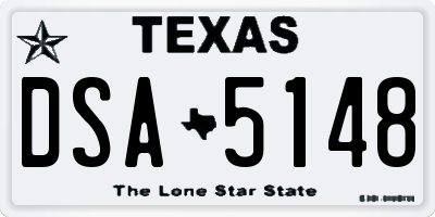 TX license plate DSA5148