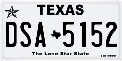 TX license plate DSA5152