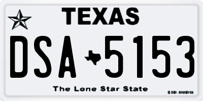 TX license plate DSA5153