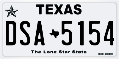 TX license plate DSA5154