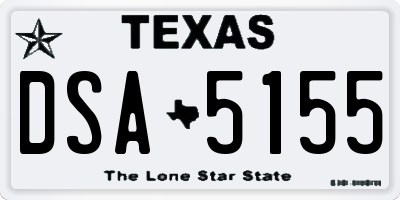 TX license plate DSA5155