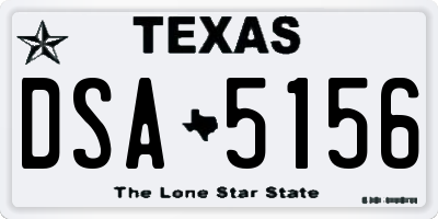 TX license plate DSA5156