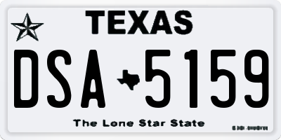 TX license plate DSA5159