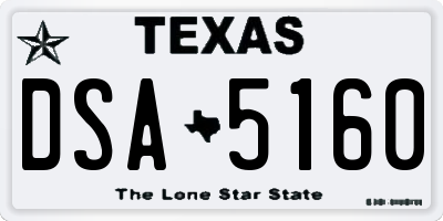 TX license plate DSA5160