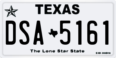 TX license plate DSA5161