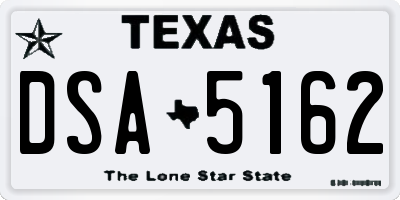 TX license plate DSA5162