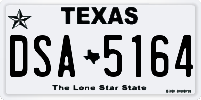 TX license plate DSA5164
